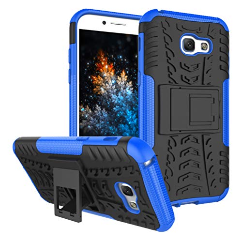 MRSTER Samsung A5 2017 Coque - Etui Housse Robuste Protection de Double Couche d'Armure Lourde Antichoc Housse avec Béquille pour Samsung Galaxy A5 2017. Hyun Blue Cover