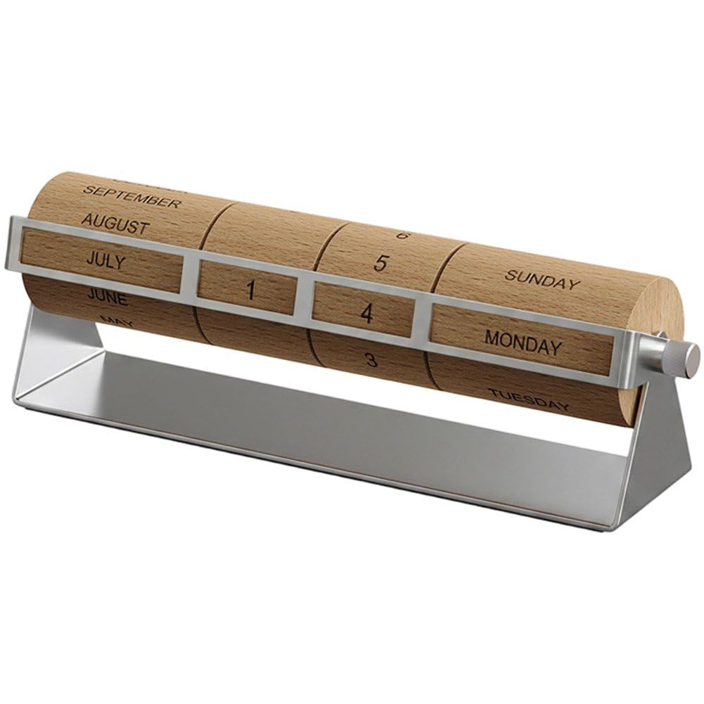 Danlai Rotary Perpetual Desk Calendar, Reusable Date Display Stand for Home Office Daily Timing and Long Term Countdown Use