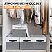 Large Closet Storage Baskets Bins with Lids 4 Pack, Storage Baskets for Organizing Shelves Nursery Bedroom, Home Dorm Closet Organizers Cubes for Clothes Toys Blanket Book - Stackable -14x10x9.5