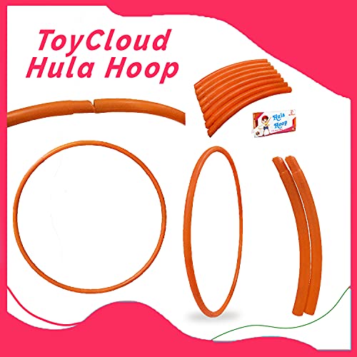 Image of Toy Cloud Classic Design | 6 Interlock able Pieces Adjustable Hula Hoop Ring for Adults Exercise 4 Size 18-29 Inch (Orange)