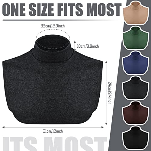 Sinmoe 12pcs Fake Turtleneck Dickey Detachable Collars Set Mock Turtleneck Half Top Mock Blouse Cotton Collar for Women Men (Stylish Colors)2