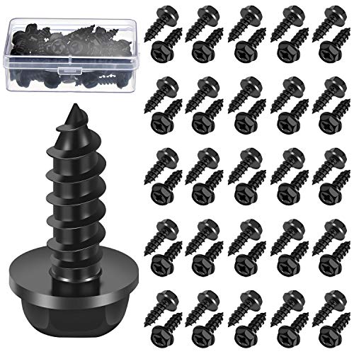 Boao 50 Pieces License Plate Screws License Plate Frame Screws License Plate Fasteners For Fastening License Plates, Frames And Covers #TOP20