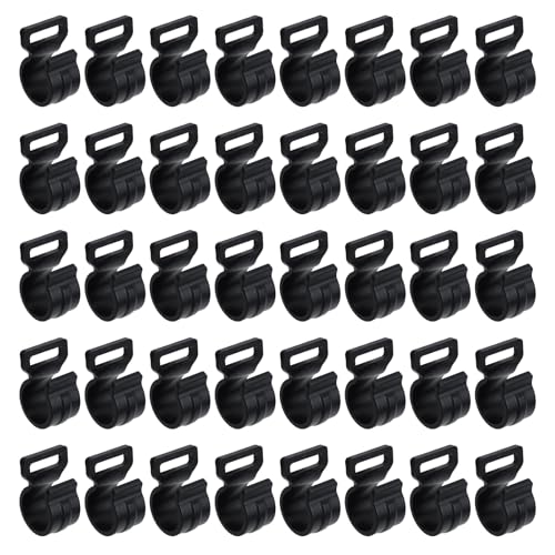 Woogim 40PCS Black Plastic C Shaped Clips Outdoor Tent Poles Connectors Camping Tent Hooks of 0.75