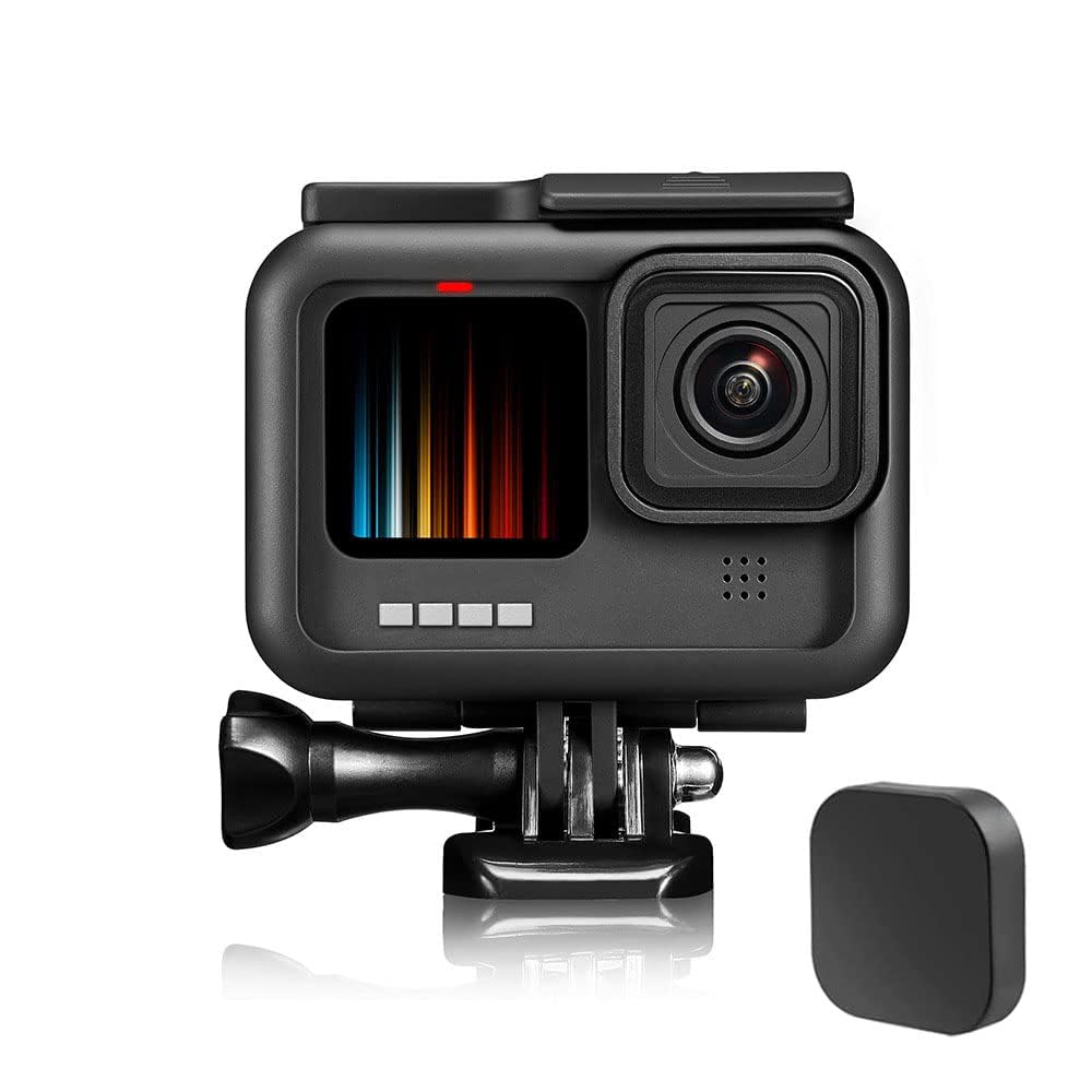 ZODUCT Go-Pro Hero Shockproof Body Frame Housing Protective Case with Lens Cap Compatible with Hero 9 | 10 | 11 | 12 Action Camera Accessories Protective Vlog with Quick Release (Cover with Lens Cap)-image-10