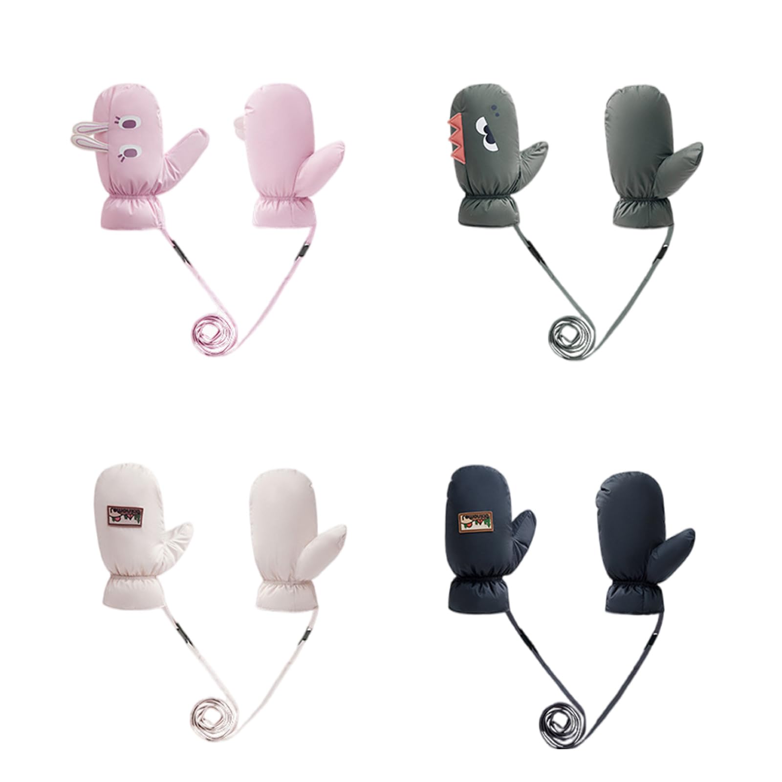 Guantes de esquí de invierno para niños, guantes cálidos con forro polar, diseño hermético y resistente al viento, guantes para niños, fáciles de transportar para niños y niñas