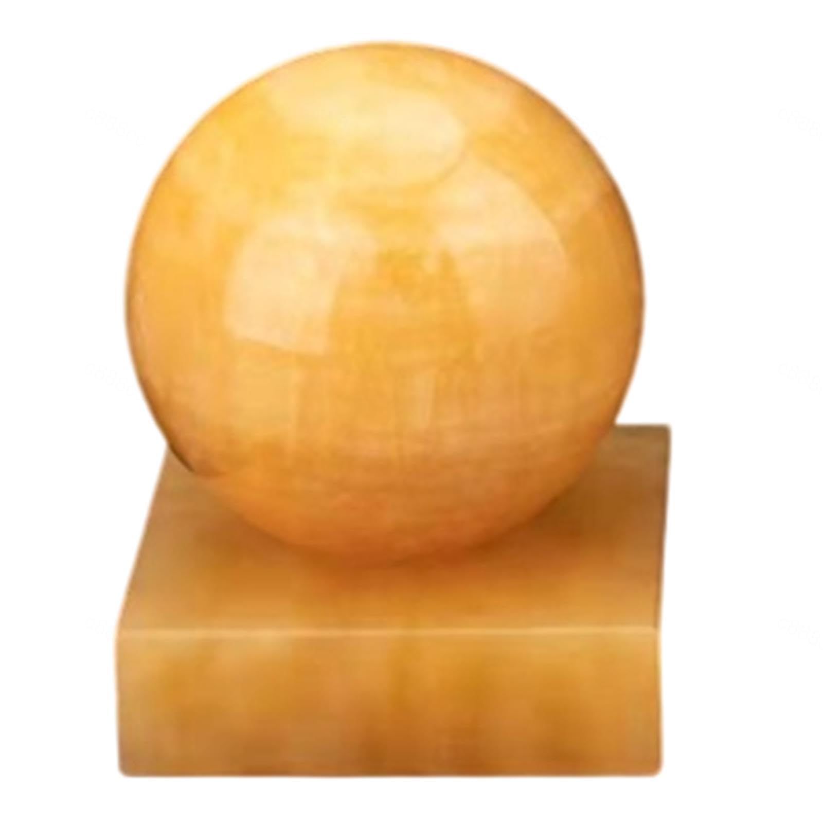 DPURPIWADY Crystal Ball Moonstone Polished Divination Decorative Sphere with Stand Crystals for Feng Shui,Yellow-12cm