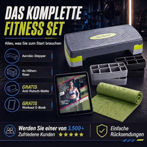 Body & Mind® Aerobic Stepper für Zuhause - Steppbrett mit Anti-Rutsch-Matte – Ansicht 6