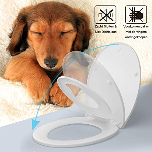 COSTWAY Volwassen kinder Wc-bril, 2-in-1 zindelijkheidstraining zit, kinder wc-bril voor zindelijkheidstraining, Zacht… - Afbeelding 4