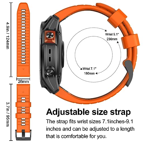 Correa de silicona 26 mm compatible con Garmin Fenix 7X miniatura 5