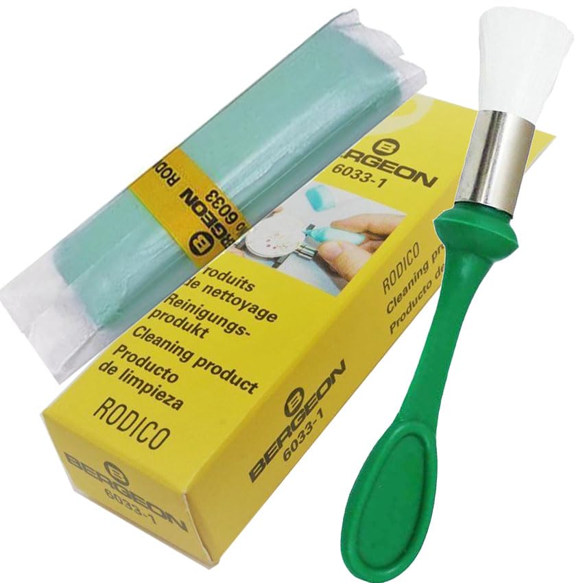 Bergeon Rodico 6033 Watch Cleaner Removes Dity and Oil & Nylon Bristle Brush