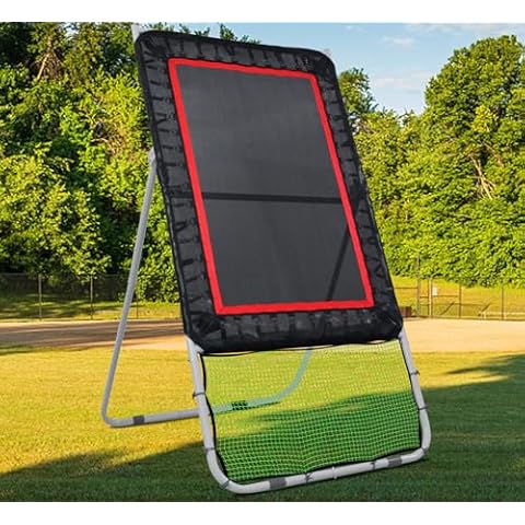 Lacrosse Rebounder for Backyard 6X8FT Folding Lacrosse Rebounder 3 Angles Adjustable Heavy Duty Lacrosse Bounce Back Rebounder Cover