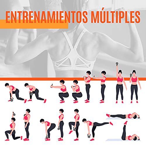 Yaheetech Kettlebell 4 Pieces Kettlebell 2/4/6/8 kg Pour l'entraînement à Domicile ou Gym Exercices de Musculation Poignée Antidérapante Noir – Image 5