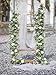 PARTY JOY 6.56ft Eucalyptus Garland with Flowers-8 Champagne Roses-Lush,Natural Looking, Floral Garland Greenery for Party Wedding Table Indoor Outdoor Backdrop Wall Decor（Champagne,1）
