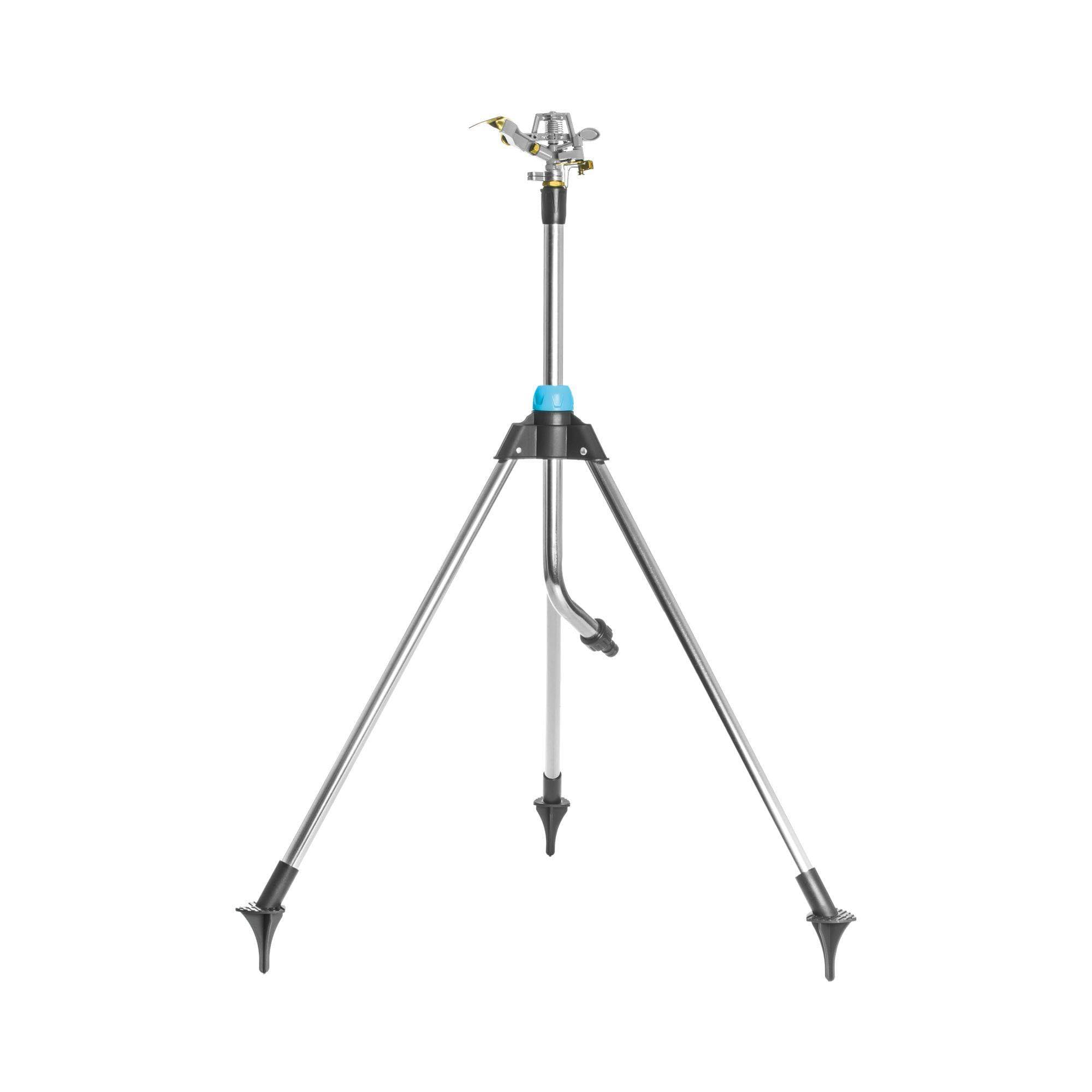 CELLFAST Irrigatore Ad Impulsi Da Giardino Spruzzatore Per Prati Treppiede Regolabile Con Flusso D'Acqua Controllabile Per Prato Fiori Piante Regolazione A Gradini Range cellPRO