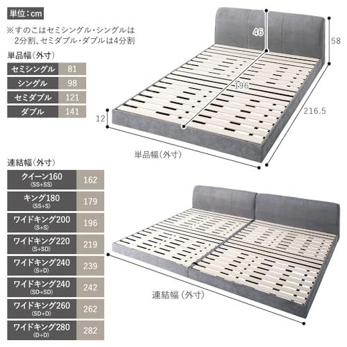 RASIK ベッド ワイドキング200(シングル+シングル) SOFREE ソフリー の商品画像 1