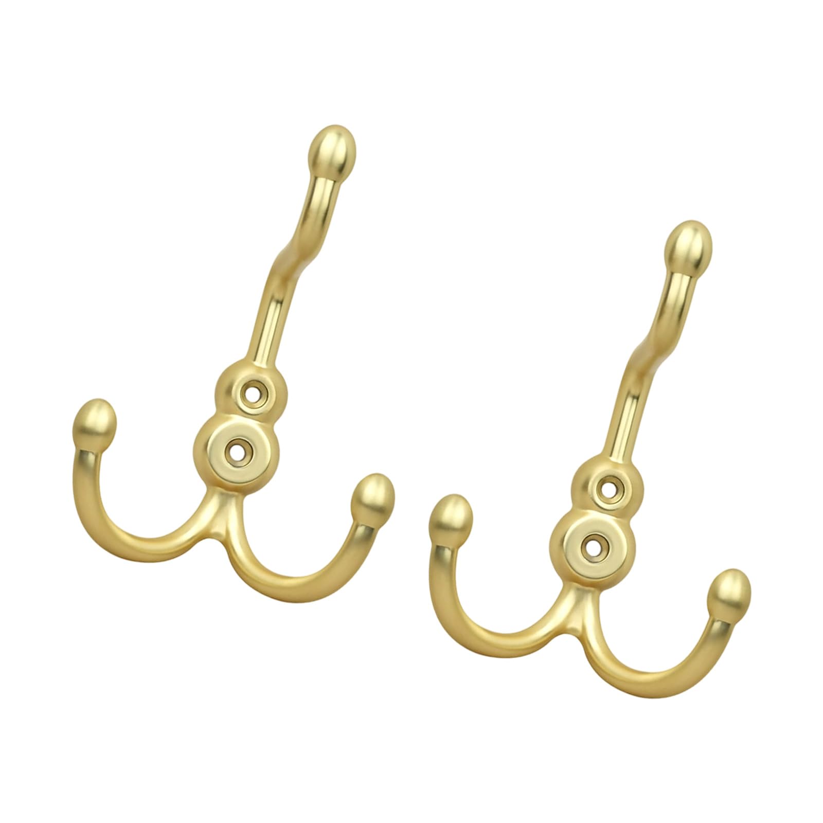 Kaeltsyn Brushed Copper Large Of 2 Sturdy Double Hooks For Wardrobe And Closet Zincs Alloy Clothes And Hats Hanger Storage Solution Hanging Hooks