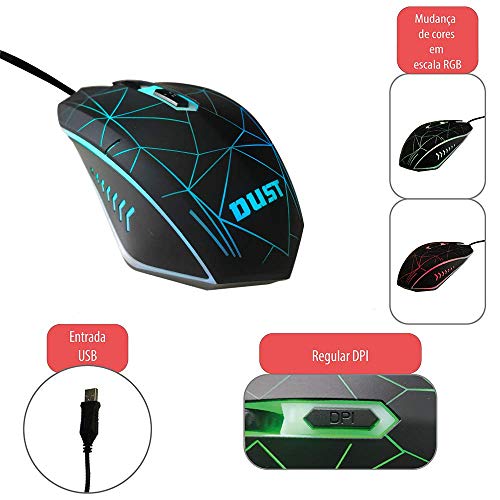 KIT GAMER - Acompanha Teclado ABNT, Headphone e mouse com fio - Possuem iluminação com padrões de co