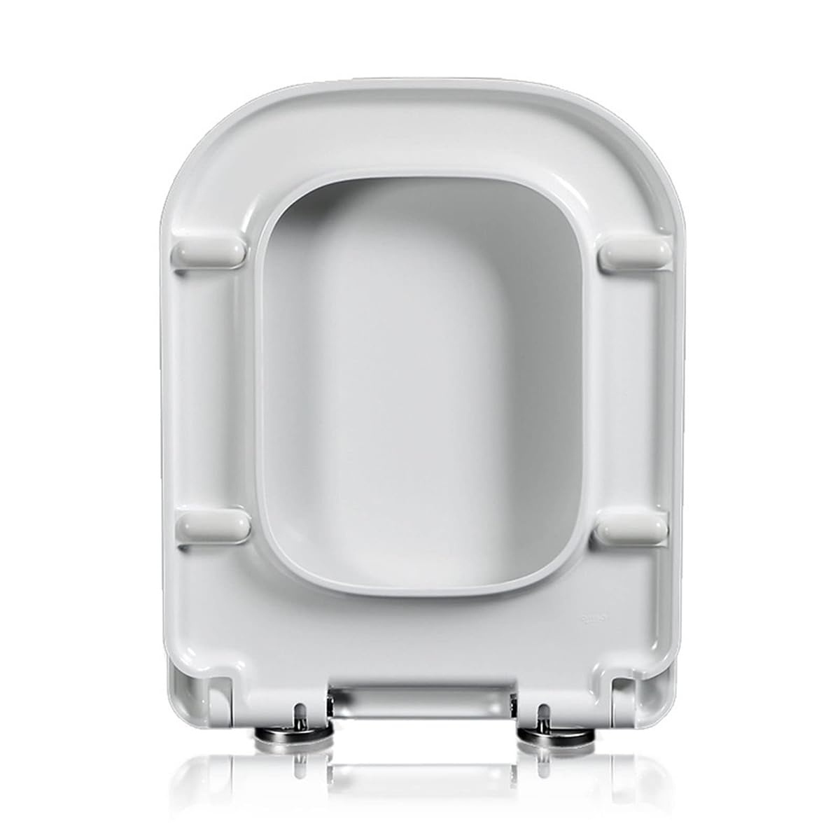 Funda universal cuadrada y alargada de cierre suave para asiento de inodoro, 4 almohadillas antideslizantes, bisagra de fijación superior de liberación rápida para una fácil limpieza, PP