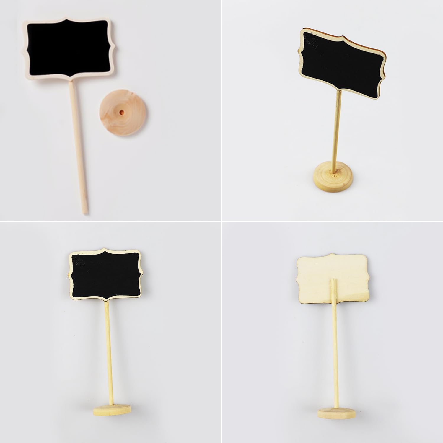 Pizarra de mensajes de madera con base rectangular de encaje para reservas y etiquetas de precio, adecuada para hogar, oficina o restaurante