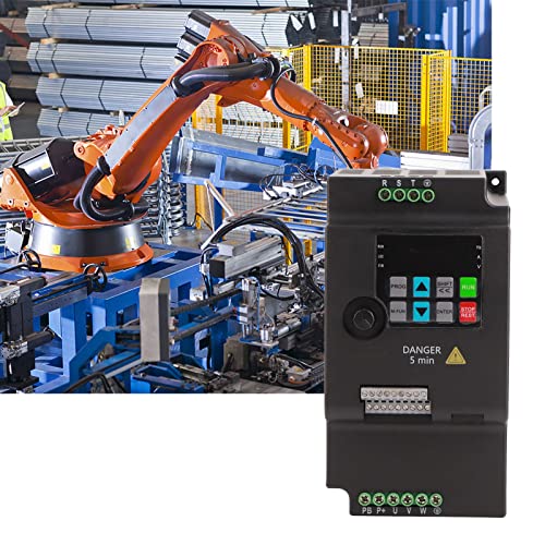Tosuny Mini VFD 5,5 kW 380 V Wechselrichter, VFD-Frequenzumrichter, Universal-Motor-Frequenzumrichter, 3-Phasen-Eingang und -Ausgang, PID-Steuerung, Eingebaute Bremseinheit, PWM-Steuerung