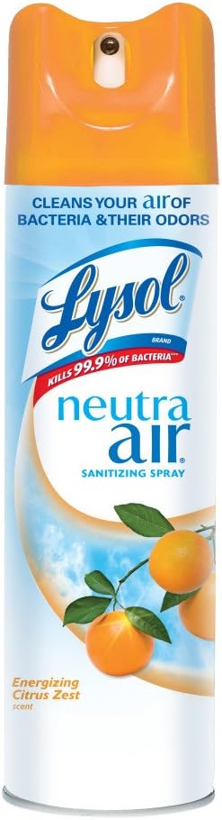 Lysol Neutra Air Sanitizing Spray, Citrus Zest, 16oz, Air Freshener, Odor Neutralizer