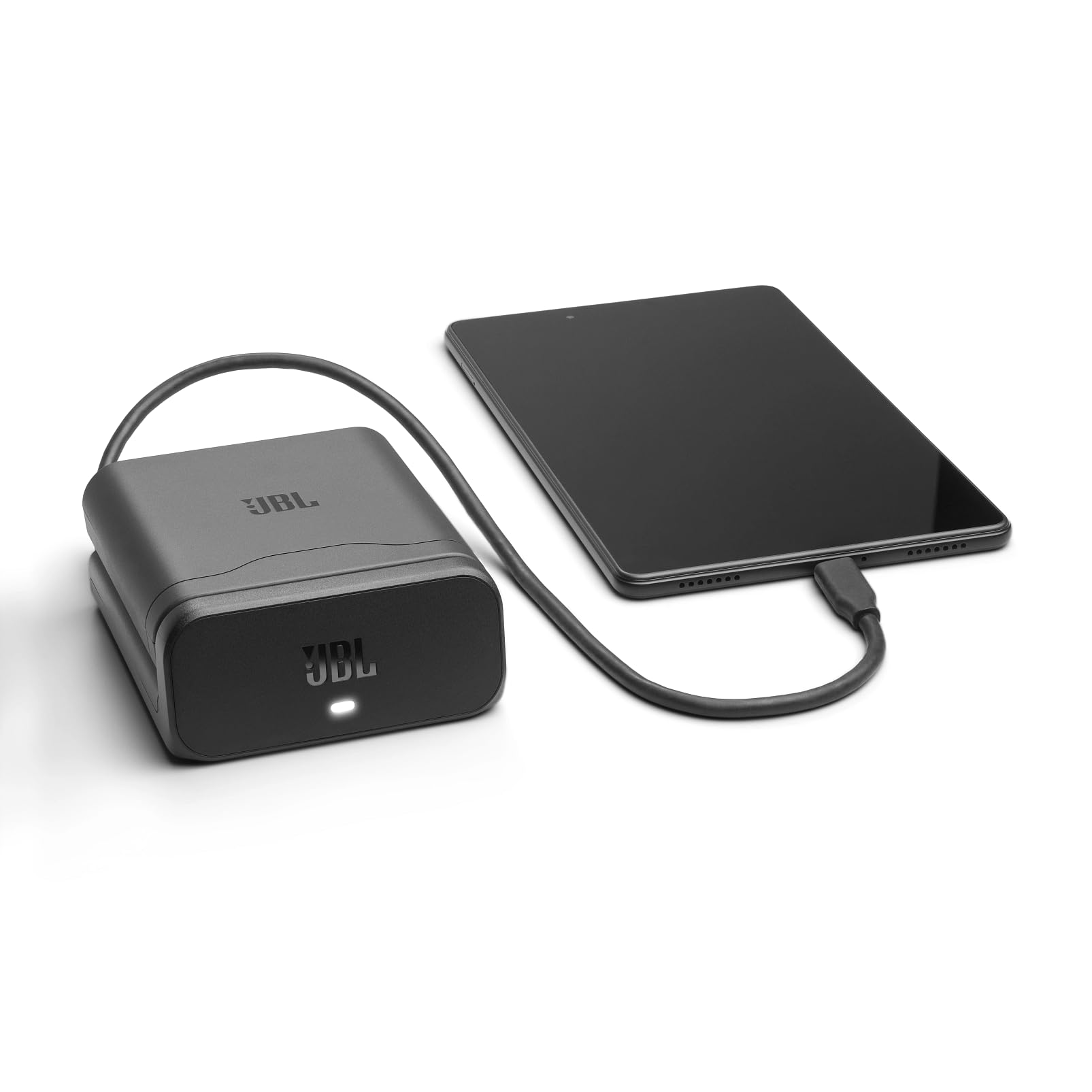 JBL La Batterie 400 avec boîtier de Charge se Change en Quelques Secondes, de sorte Que Votre Haut-Parleur JBL PartyBox Peut Garder la fête Deux Fois Plus Longtemps