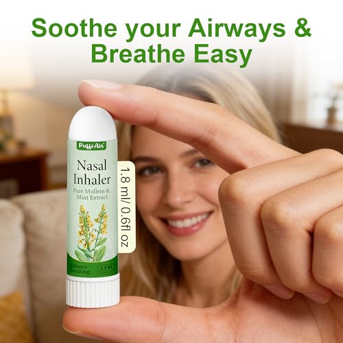 Image of PUFFIAIR Mullein Nasal Sticks (3 Pack) 丨Pure Mullein & Mint Extract丨 Boost Focus, Reduce Fatigue & Stuffy Noses 丨 Support Craving Relief for Smokers, Energy Boost & Respiratory Health