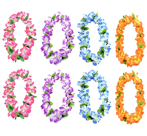 Yansanido Eight Pack Colorful Hawaiian Flower Leis #TOP30