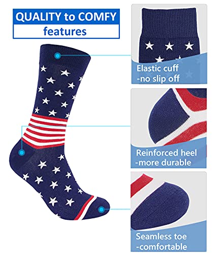 American Flag Socks Men's Stars Stripes Patriotic Socks3