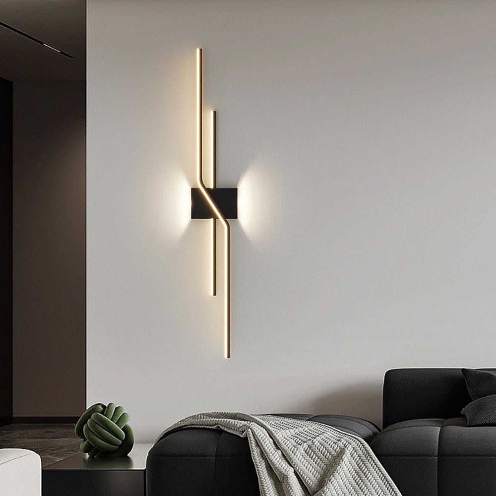 Lampada da Parete Lineare A LED, Apparecchio di Illuminazione A Striscia Lunga per Interni, Applique Dimmerabile/Luce sul Comodino della Camera da Letto, Installazione del Cablaggio Richiesta