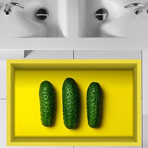 lzzfw Wall Stickers Non-Slip Wearable Waterproof 3D Cucumber Bathroom Bedroom Toilet Tiles Stickers