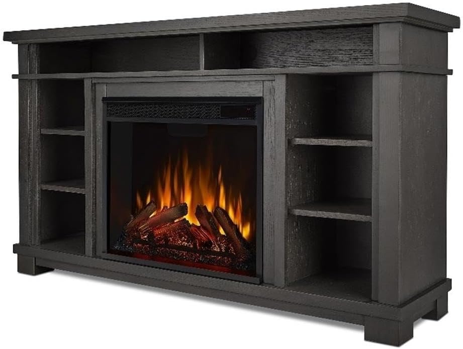 Belford 56" Electric Fireplace TV Stand in Grey by Real Flame