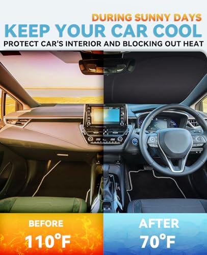 Windshield Sun Shade Sunshade for 2016-2023 2024 2025 BMW X1 F48 Windshield Sun Visor Cover for X1 F48 Accessories Foldable Front Window Shield Protect Car from Sun Rays Block Heat