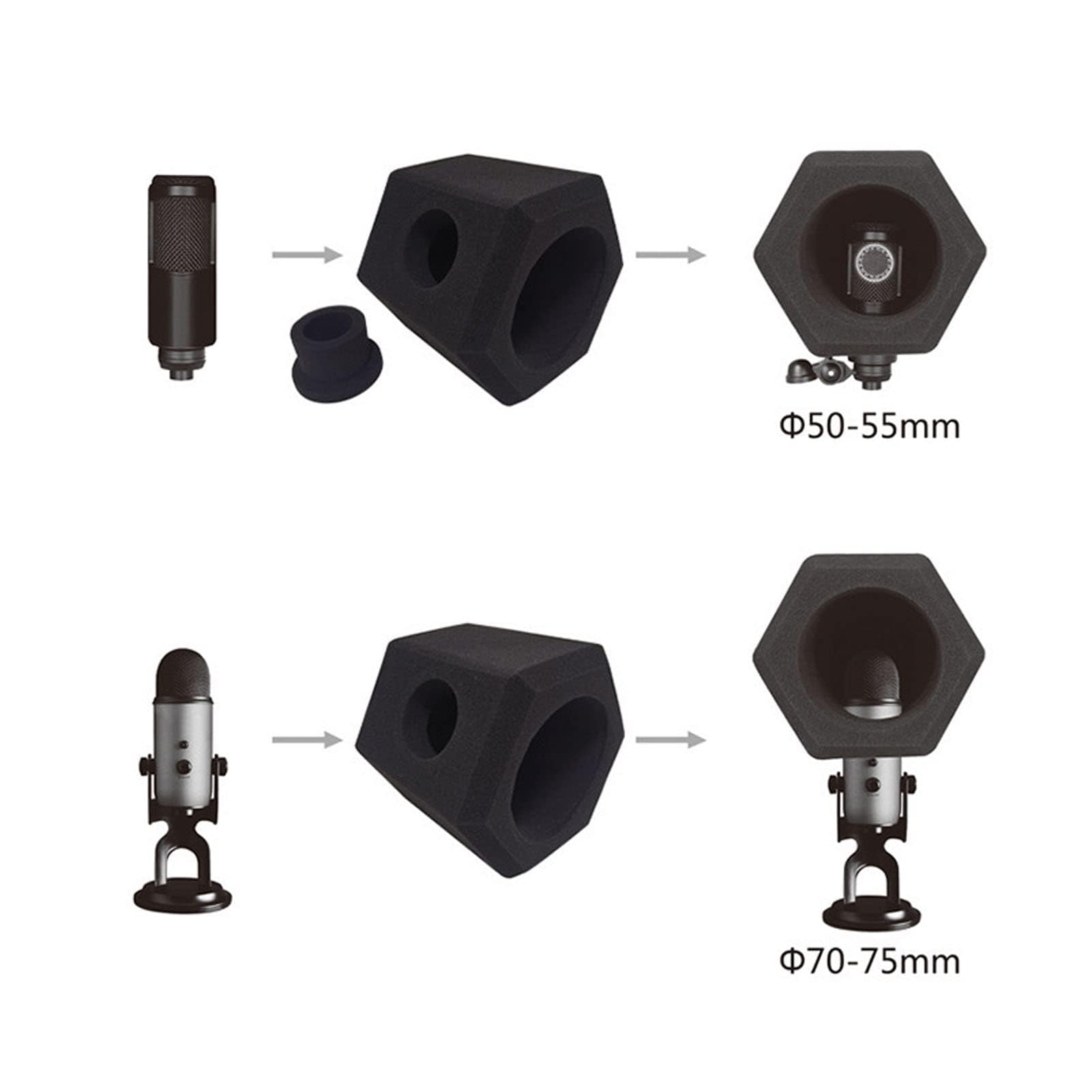 Filtro Anti-pop per Microfono da Studio per Microfono, Microfoni per Studi di Registrazione per Microfono da Studio di Registrazione, Schiuma Fonoassorbente Che Riduce il Rumore e