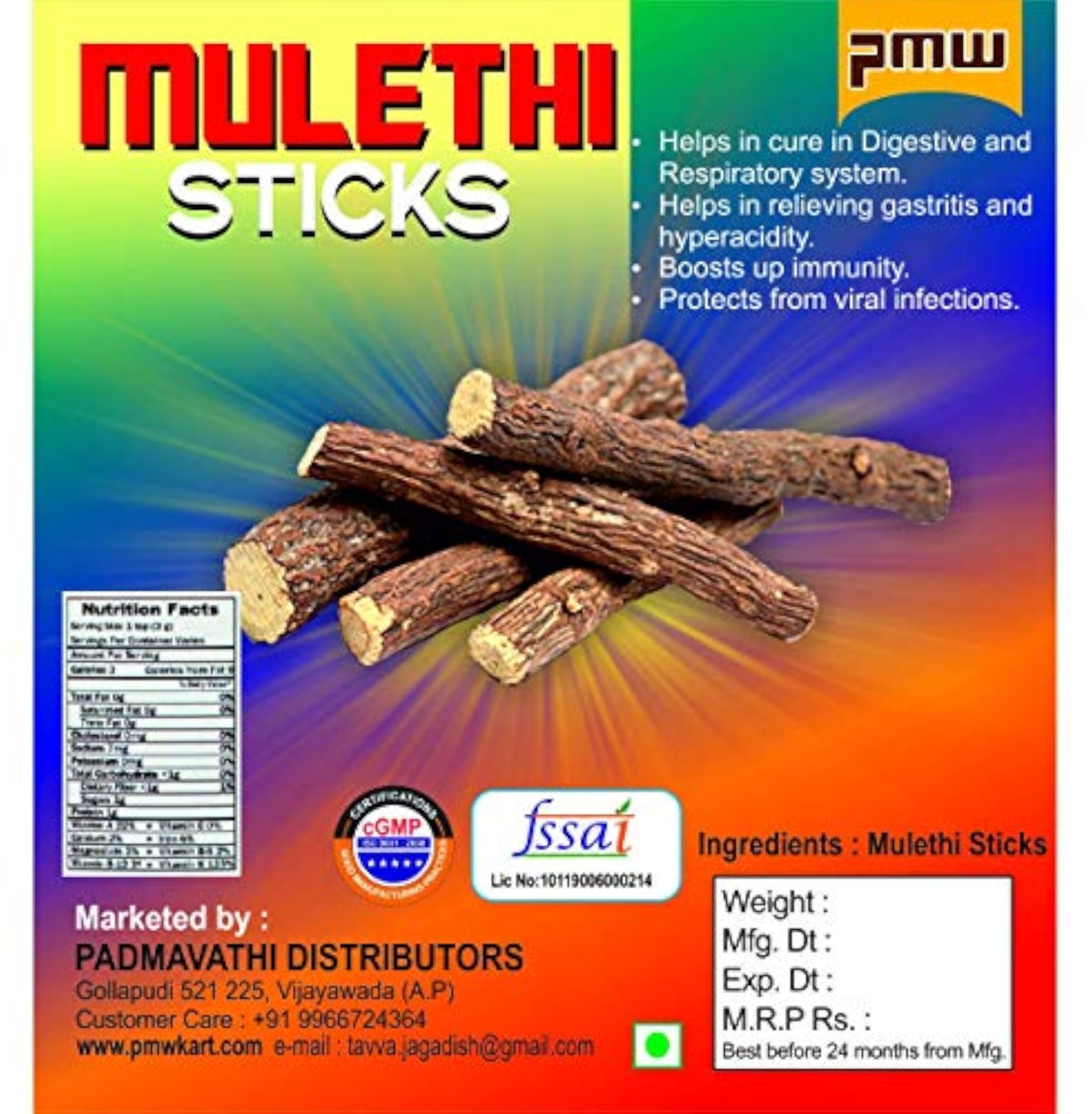 Mulethi Licorice Root, 250g, Natural Sweetener