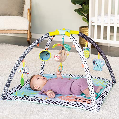 Infantino Milestones & Memories Twist and Fold Gym - Collapsible 4-in-1 Play Mat Stimulating, with 4 Modes and 4 Additional Sensory Toys for Infants and Toddlers, Multicoloured - Afbeelding 4