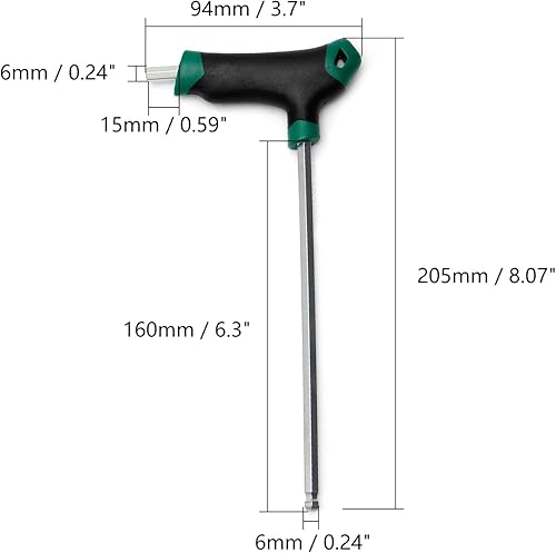 Miniatura 2 de Auniwaig Llave hexagonal magnética con punta de extremo de bola métrica de 0.236 in, herramientas de reparación 1 unidad