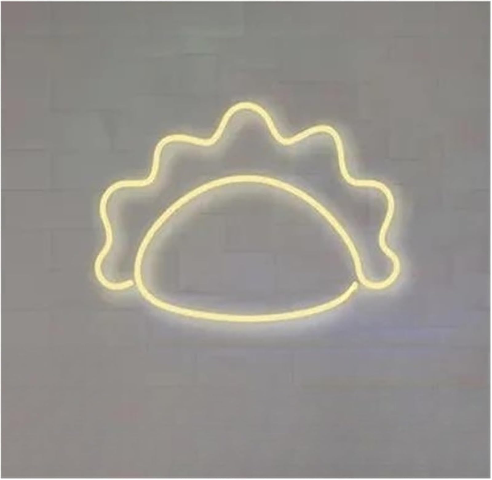 Zynther Neon lamp Cute Dumpling Shape LED Neon Sign Wall Decor for Restaurant Kitchen 28cmx20cm(Yellow)