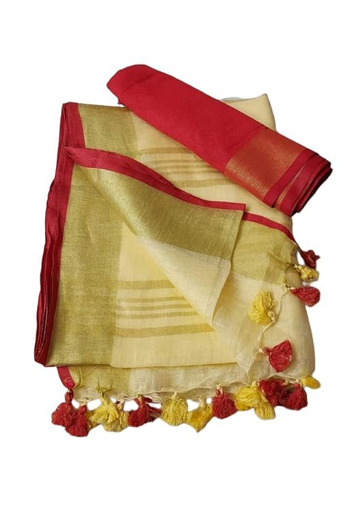HeyamHandloom Bhagalpuri Linen Cotton Saree for Women