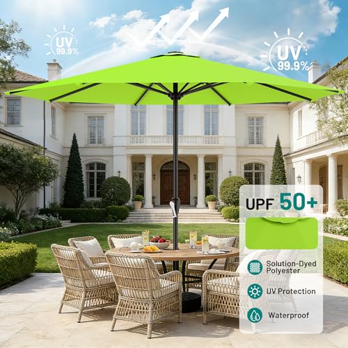 Image of AreShark 12 FT Patio Umbrella for Outdoor, Outdoor Table Umbrella with Crank, Outdoor Patio Umbrellas with 8 Sturdy Ribs, Patio Umbrellas for Market, Garden, Pool (Apple Green)
