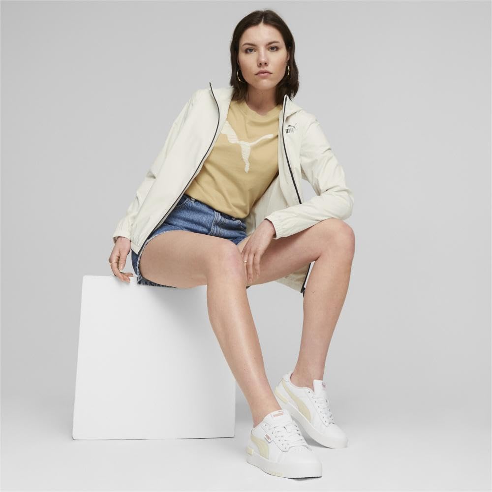 PUMA Womens Essentials Solid Windbreaker Athletic Outerwear Casual - White