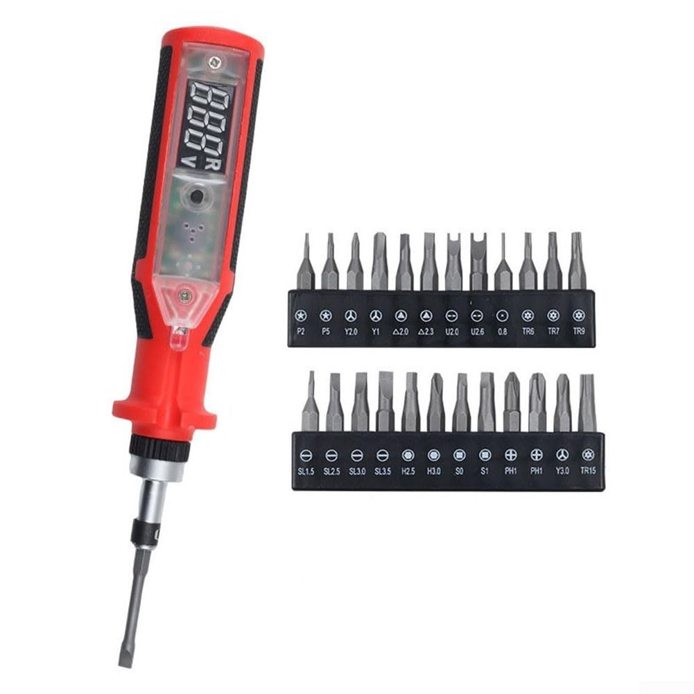 Testeur de tension numérique sans contact avec affichage LED rechargeable avec 12 embouts pour réparation électrique (C)