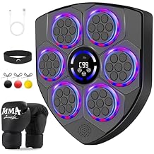YORWHIN Smart Music Boxing Machine for Adults and Kids, Bluetooth Boxing Equipment with Boxing Gloves, Wall Mounted Electronic Punching Machine for Home Gym Workout Indoor
