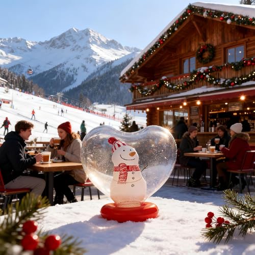 Decoración navideña luminosa en forma de corazón con bola de burbujas 3