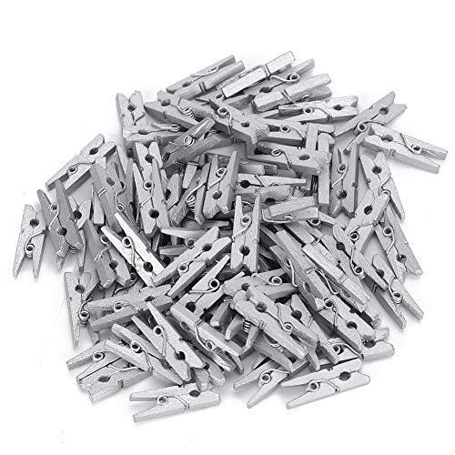 ANKROYU 300 Uds Mini Clips de Madera para decoración Pinzas para la Ropa para Papel fotográfico álbum de Recortes hogar Oficina