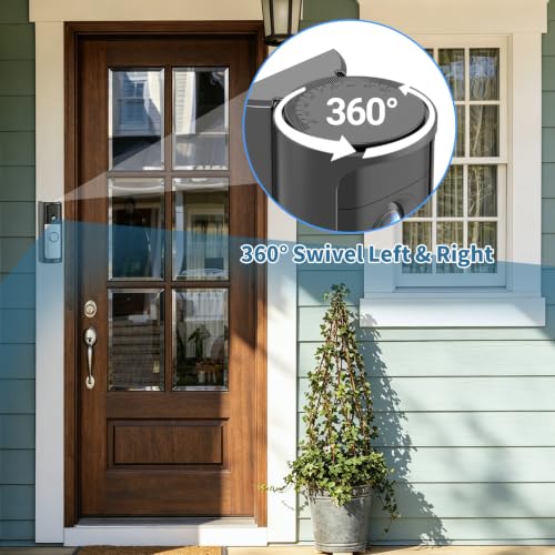 Image of Adjustable No-Drill Corner Doorbell Angle Mount for Battery Doorbell | 360 Adjusted Viewing Angle, Strong Adhesive /Screws Install, with Protection Cover, for Battery Doorbell 2K /Plus /Pro(2026)