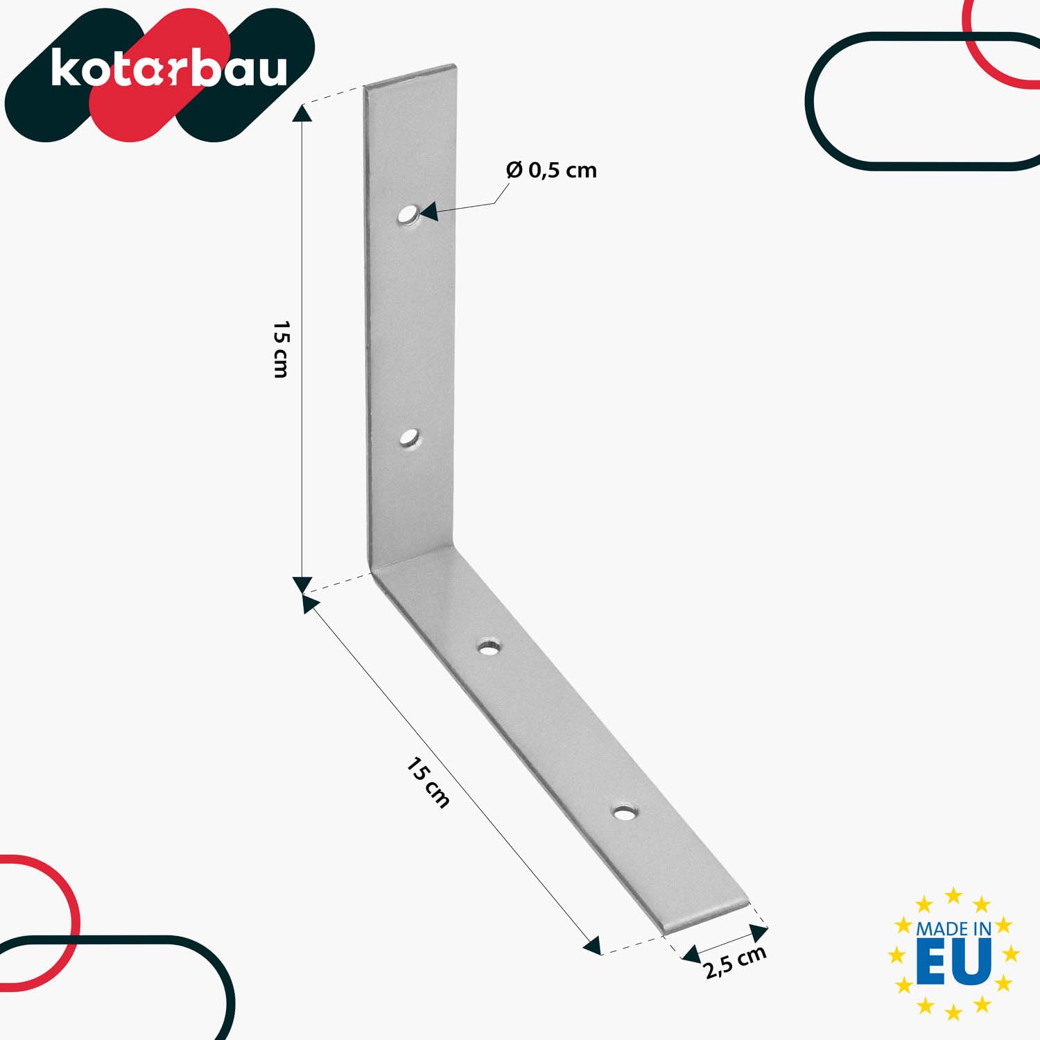 KOTARBAU® 100 szt. Kątownik Ciesielski - Łącznik Budowlany - 150 x 150 x 25 mm - Stal Ocynkowana