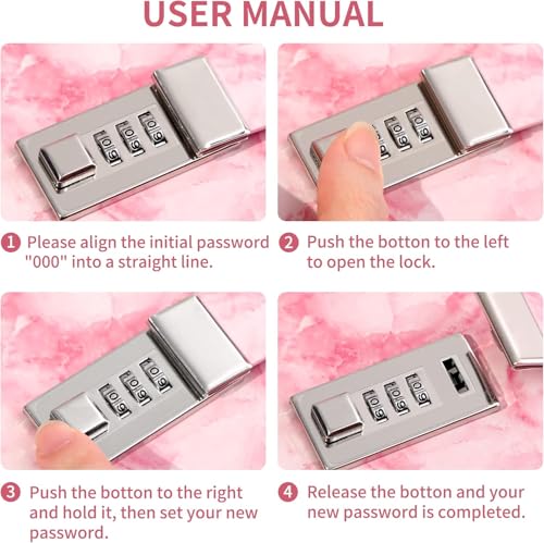 Image of TRENDING Diary with Lock, A5 Waterproof Journal with Lock, Vintage Lock Journal Password Protected Notebook & Gift Box, Lock Diary Planner Organizer for Men and Women, Travel Notebook (Pink)