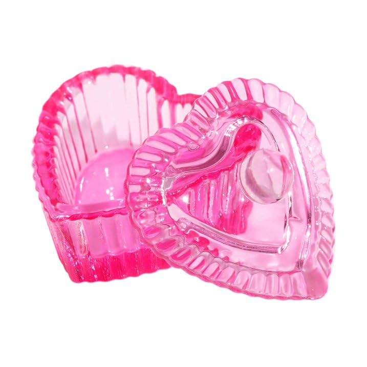 Pink Nails Art Glass Dish,Nail Crystal Bowl Nail Liquids Crystal Cup Nail Design Tool,False Nails and Accessories,Acrylic Liquids Powder Glass Dappen Dish Heart Shaped Nail Crystal Cup For Salon