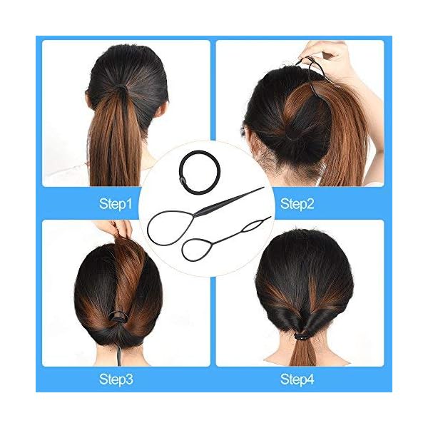 FEPITO Haar Styling Design Zubehör Set Haar Modellierung Tool Kit Spirale Haarknoten Maker Braid Werkzeug für Mädchen Frauen Mode Haar Design DIY – Bild 4